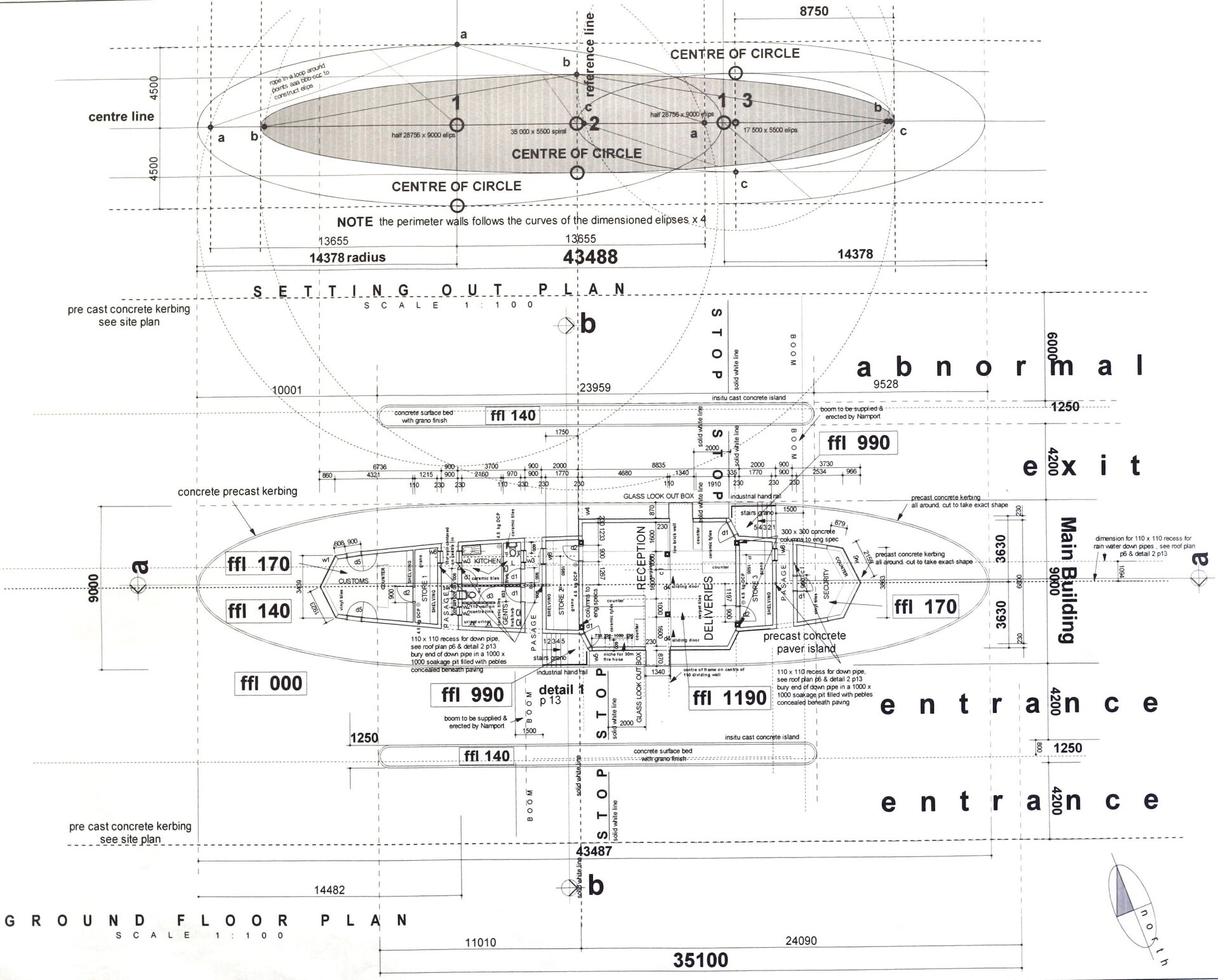 Walvis Bay Container Terminal — elliptical plan drawing