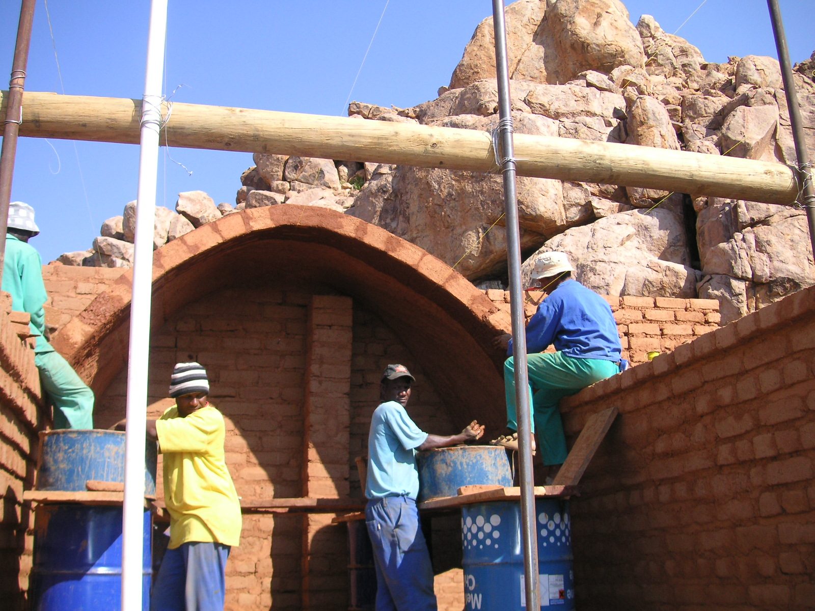 Damaraland — clay wall construction in progress