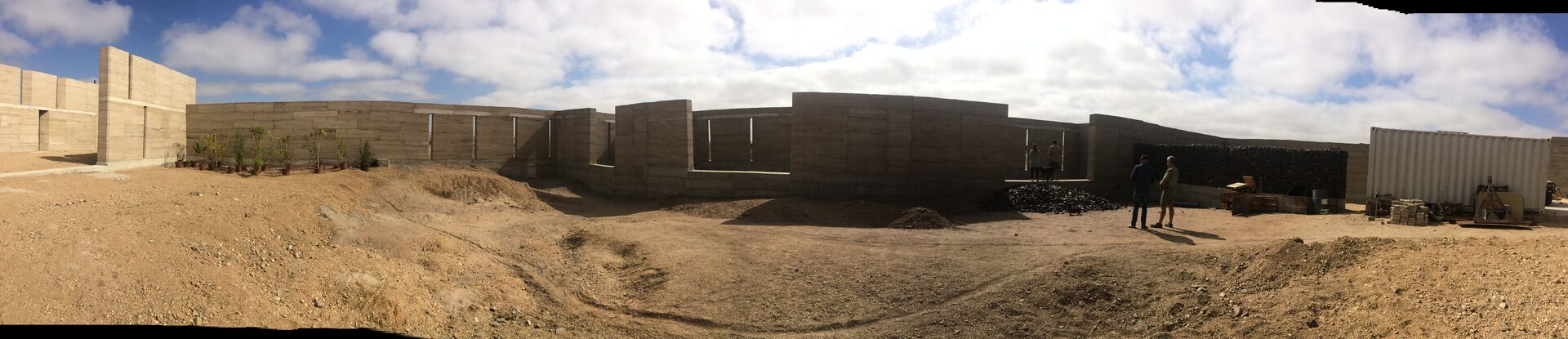 Concrete walls rising