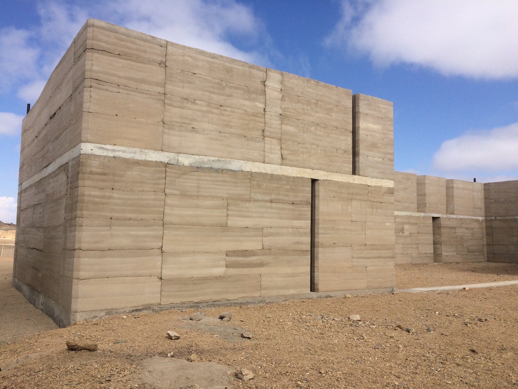 Rammed earth — wall face