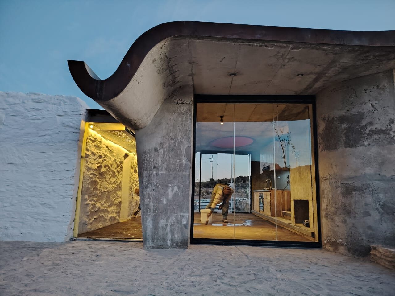 Concrete canopy — exterior detail