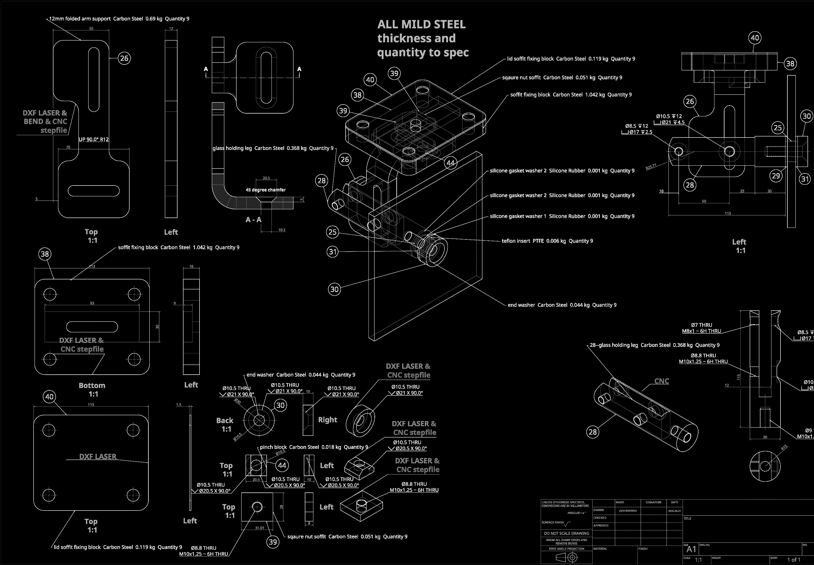 Top hanger — isometric drawing