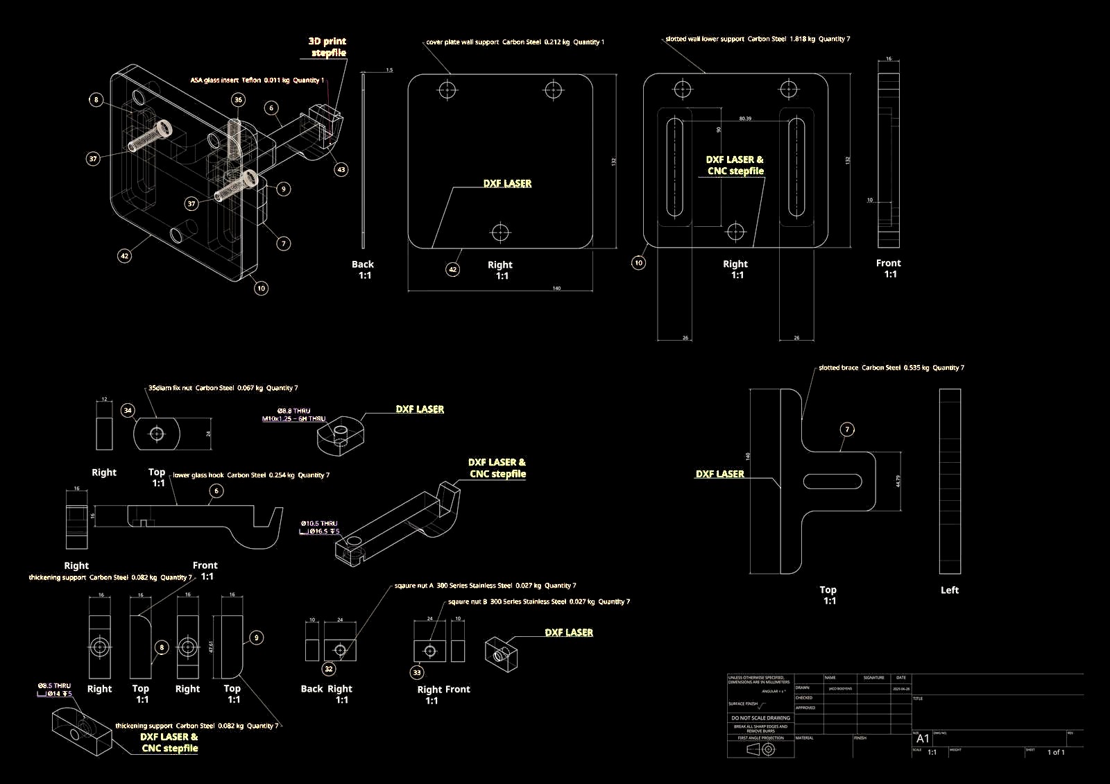 Bottom support — drawing