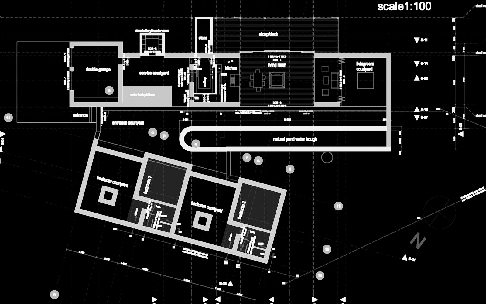 Desert House — Living room level plan