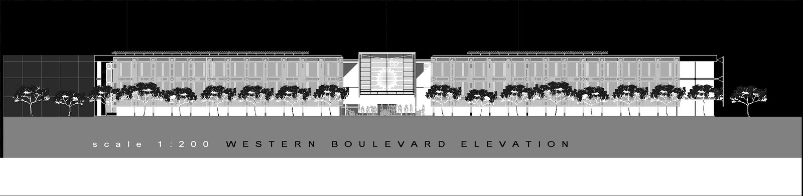BP Green Headquarters Cape Town — Western Boulevard elevation, 1:200